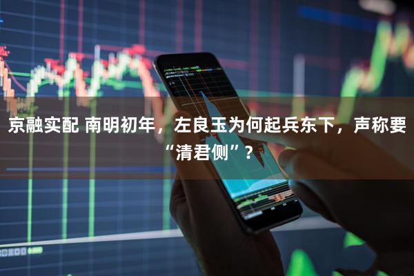 京融实配 南明初年，左良玉为何起兵东下，声称要“清君侧”？