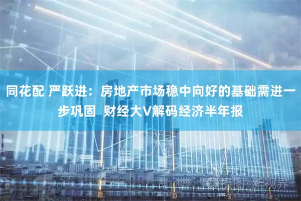 同花配 严跃进：房地产市场稳中向好的基础需进一步巩固  财经大V解码经济半年报