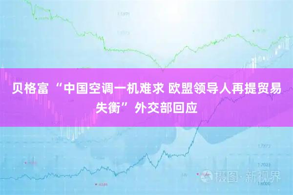 贝格富 “中国空调一机难求 欧盟领导人再提贸易失衡” 外交部回应